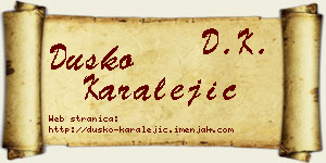 Duško Karalejić vizit kartica